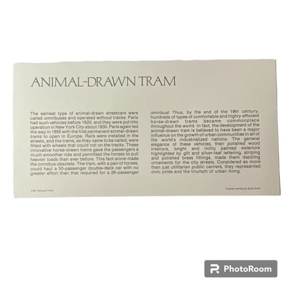 1800s Animal Drawn Tram Barbados Stamp Basil Smith Print Issued 1981 Rail - Picture 3 of 4